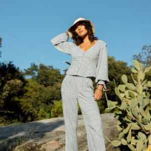 Hudson Lounge Pant - Azure Blue Gingham